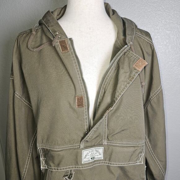 GAP Pullover Hoodie Cargo Jacket Kangaroo Pocket Utility Canvas Unisex XL - Picture 4 of 12